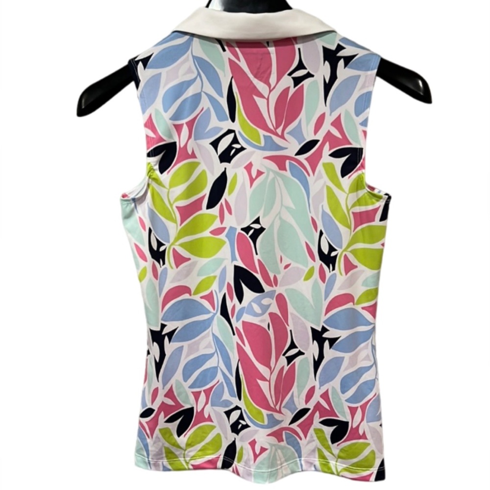 Tommy Bahama Sleeveless Polo Tank Top in White, Pink, Light Blue, Lime, Navy - Picture 2 of 10